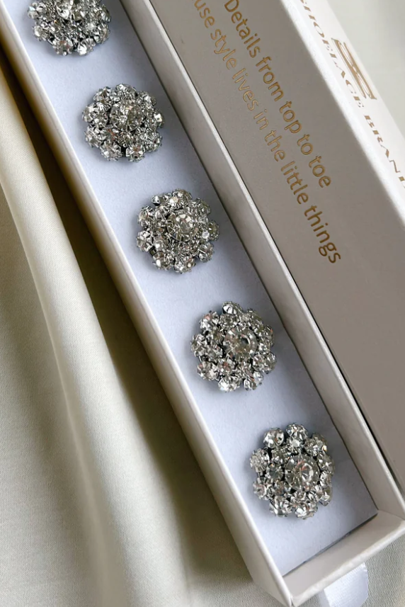 Olivia Silver Button Charm