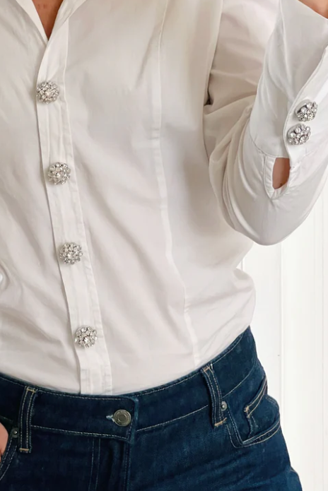 Olivia Silver Button Charm