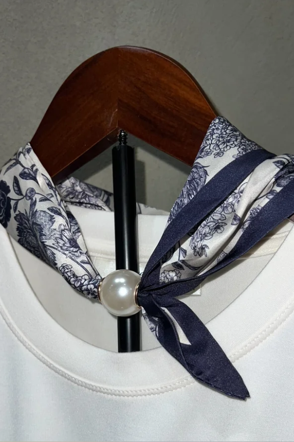 Scarf Magnetisk Floral Blue