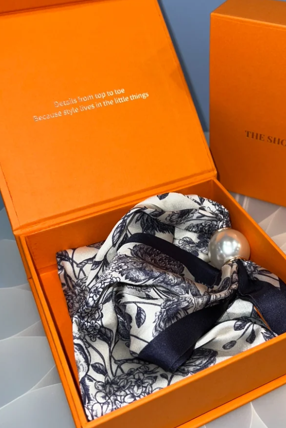 Scarf Magnetisk Floral Blue