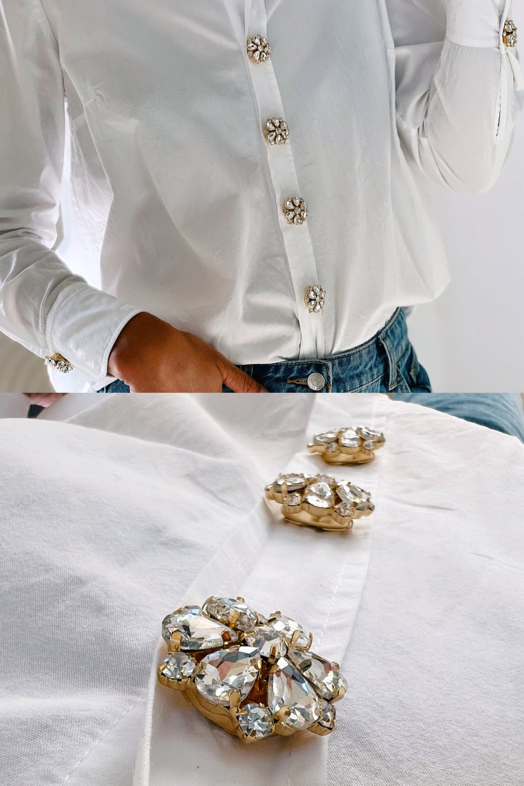 Signe White Button Charm