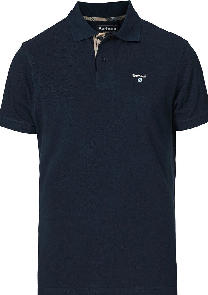 Pique Tartan Polo Navy