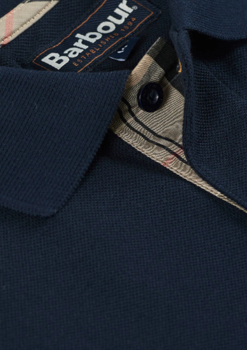 Pique Tartan Polo Navy